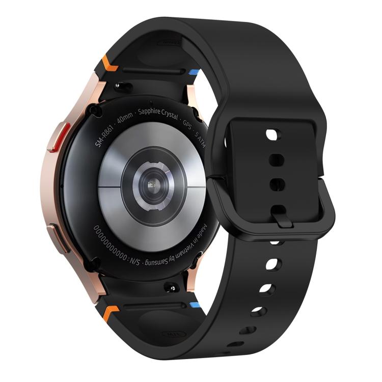 For Samsung Galaxy Watch4 Active 44mm Plain Stitching Silicone Watch Band with 3D Curved Film