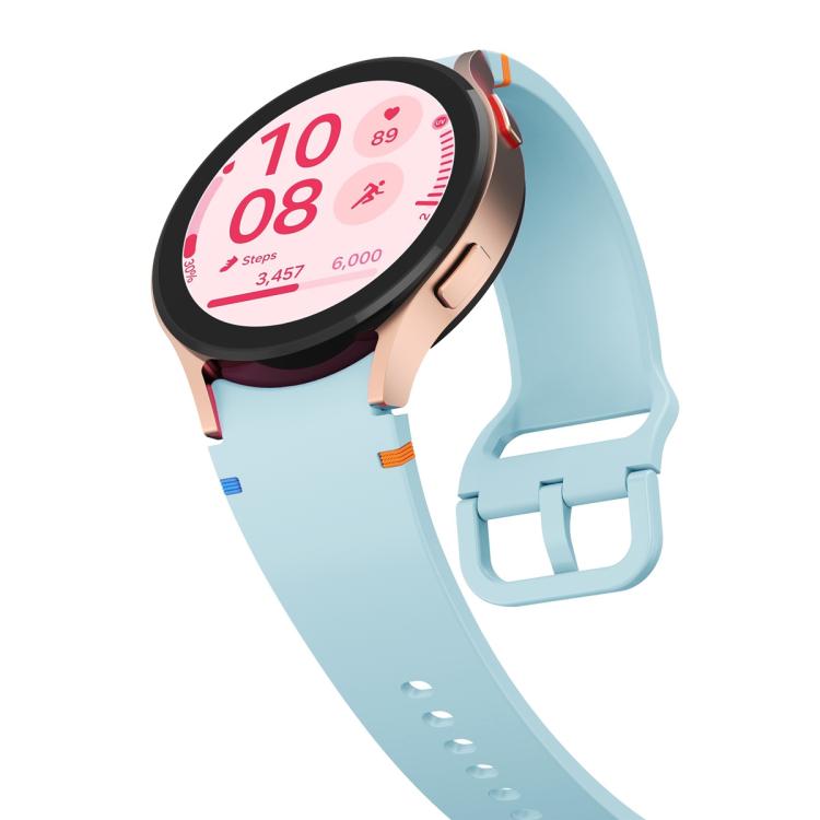 For Samsung Galaxy Watch4 Active 44mm Plain Stitching Silicone Watch Band with 3D Curved Film