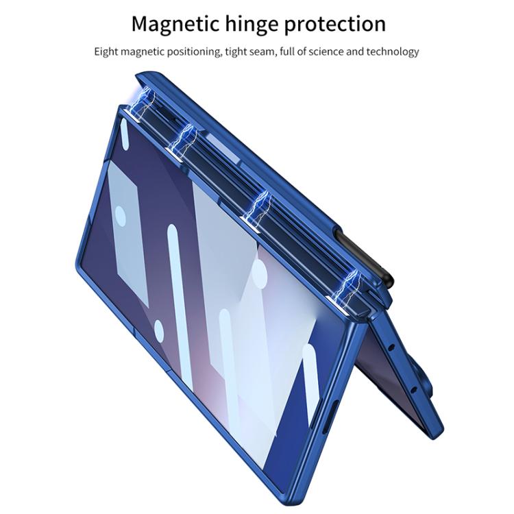 For Samsung Galaxy Z Fold7 5G GKK Integrated Magnetic Folding Hinge Phone Case with Wrist Strap & Pen Holder