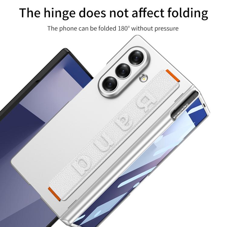 For Samsung Galaxy Z Fold7 5G GKK Integrated Magnetic Folding Hinge Phone Case with Wrist Strap & Pen Holder