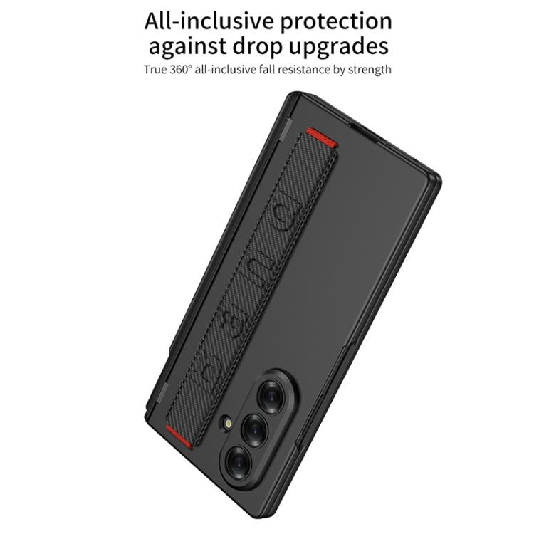 For Samsung Galaxy Z Fold7 5G GKK Integrated Magnetic Folding Hinge Phone Case with Wrist Strap & Pen Holder