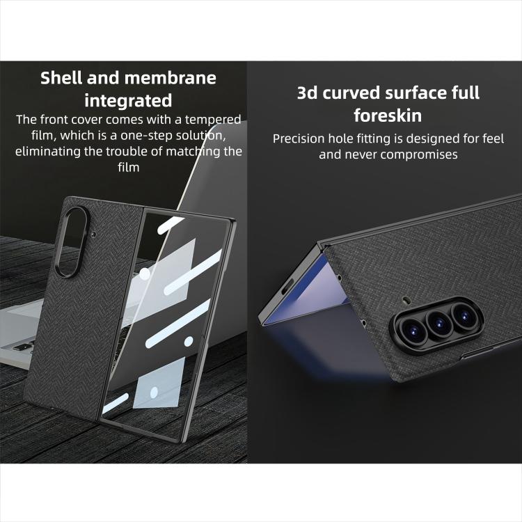 For Samsung Galaxy Z Fold7 5G GKK Skin Feel Curved Leather Nylon Magnetic Phone Case