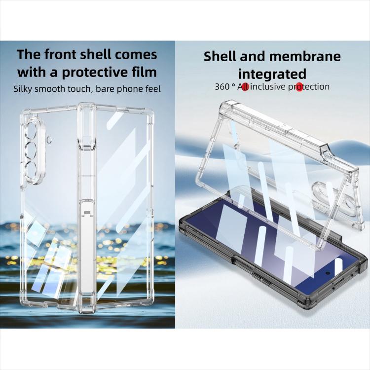 For Samsung Galaxy Z Fold7 5G GKK Integrated Airbag Hinge Full Coverage Phone Case with Holder / Pen Box, Not Included Pen