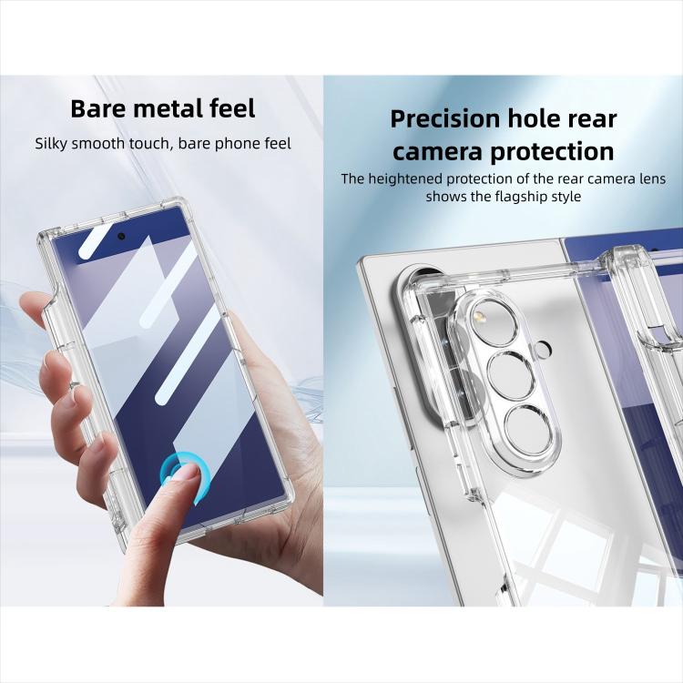 For Samsung Galaxy Z Fold7 5G GKK Integrated Airbag Hinge Full Coverage Phone Case with Holder / Pen Box, Not Included Pen