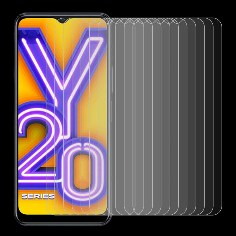 For Vivo Y20 10 PCS 0.26mm 9H 2.5D Tempered Glass Film