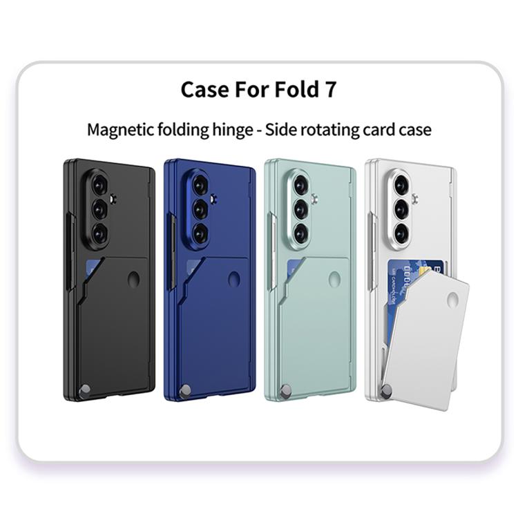 For Samsung Galaxy Z Fold7 5G GKK Integrated Magnetic Hinge Side Rotating Card Bag Holder Phone Case