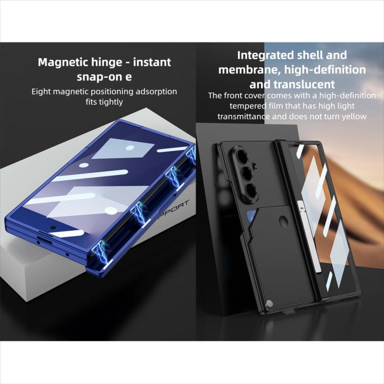 For Samsung Galaxy Z Fold7 5G GKK Integrated Magnetic Hinge Side Rotating Card Bag Holder Phone Case