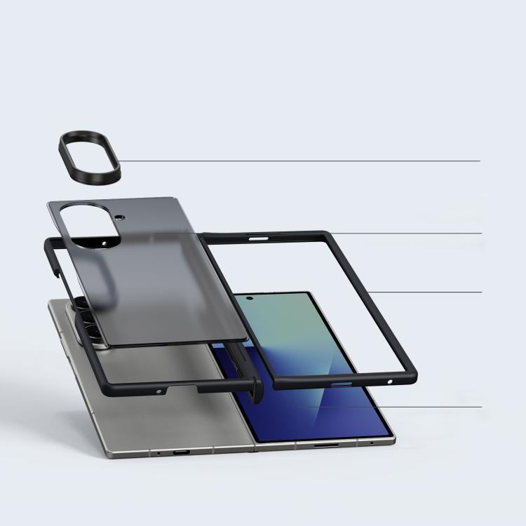 For Samsung Galaxy Z Fold7 5G Skin Feel TPU Shockproof Phone Case with Hinge