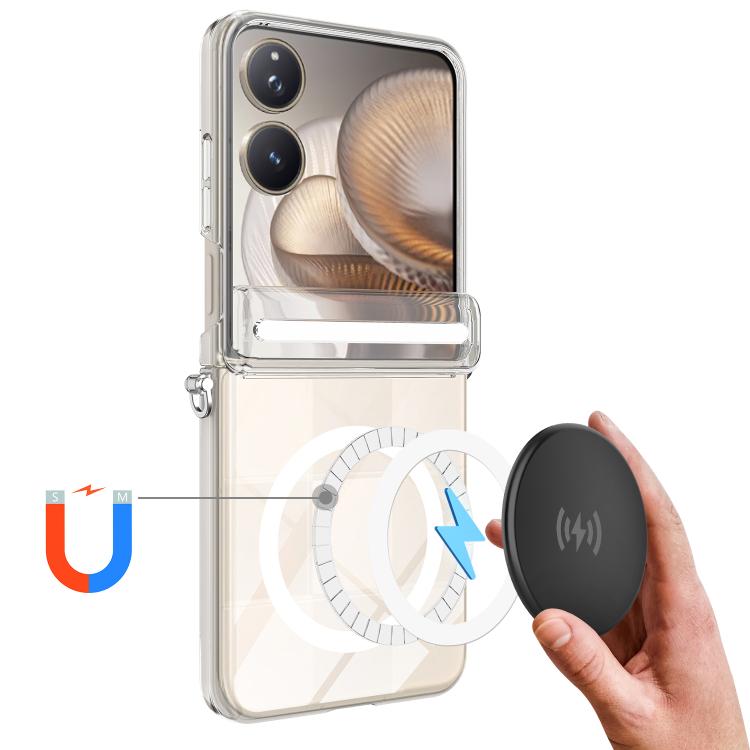 For Xiaomi Mix Flip 2 Scratchproof PC Magnetic Shaft MagSafe Phone Case - Transparent