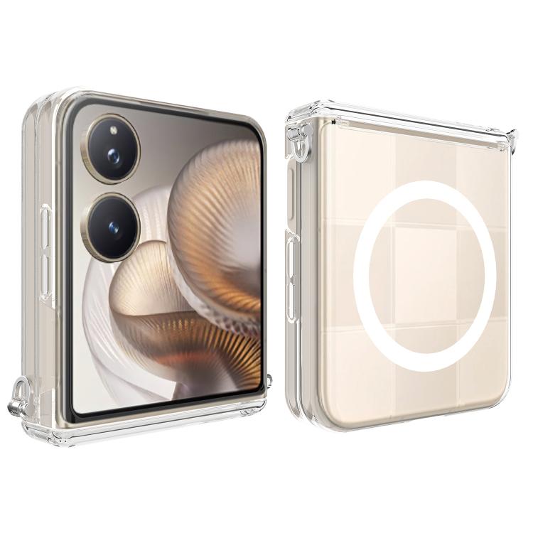 For Xiaomi Mix Flip 2 Scratchproof PC Magnetic Shaft MagSafe Phone Case - Transparent