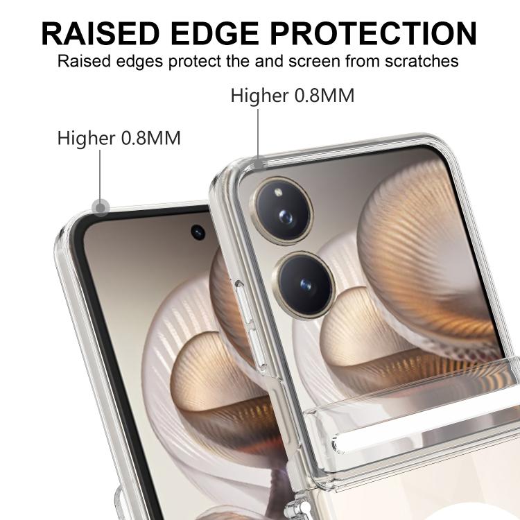 For Xiaomi Mix Flip 2 Scratchproof PC Magnetic Shaft MagSafe Phone Case - Transparent
