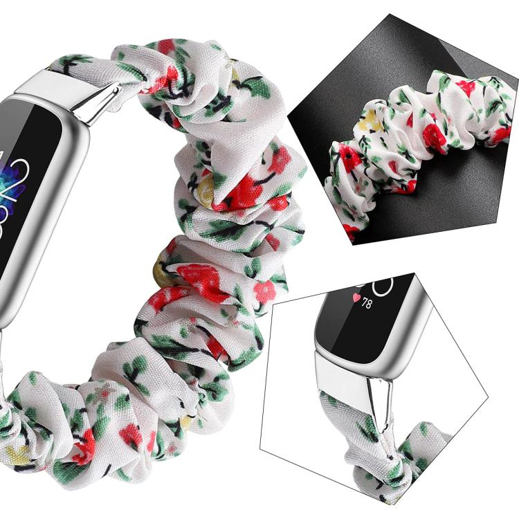 xDfind Polyester Elastic Wreath Watch Band For Fitbit Luxe, Size:L