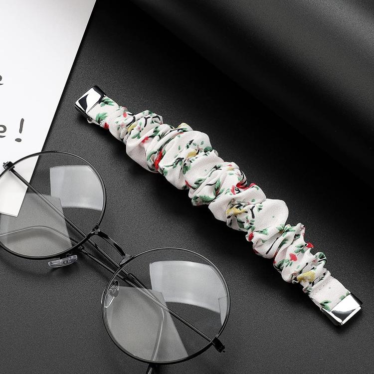 xDfind Polyester Elastic Wreath Watch Band For Fitbit Luxe, Size:L