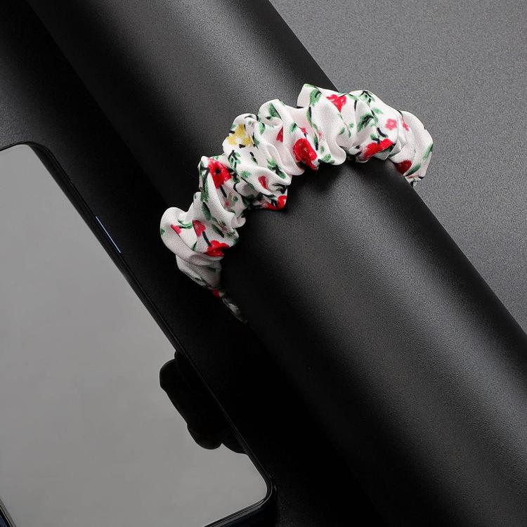 xDfind Polyester Elastic Wreath Watch Band For Fitbit Luxe, Size:L