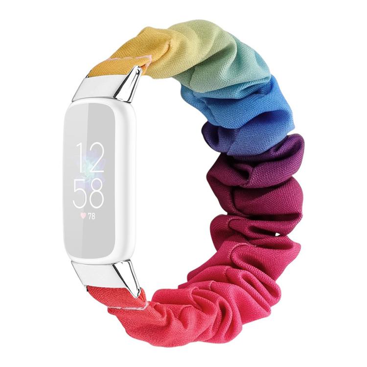 xDfind Polyester Elastic Wreath Watch Band For Fitbit Luxe, Size:L