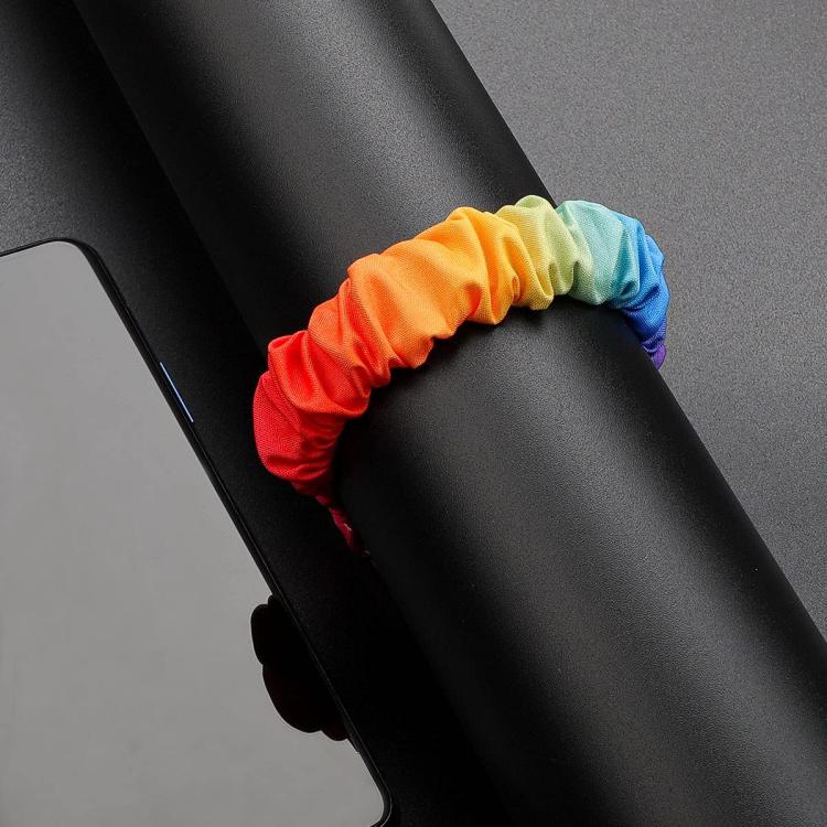 xDfind Polyester Elastic Wreath Watch Band For Fitbit Luxe, Size:L