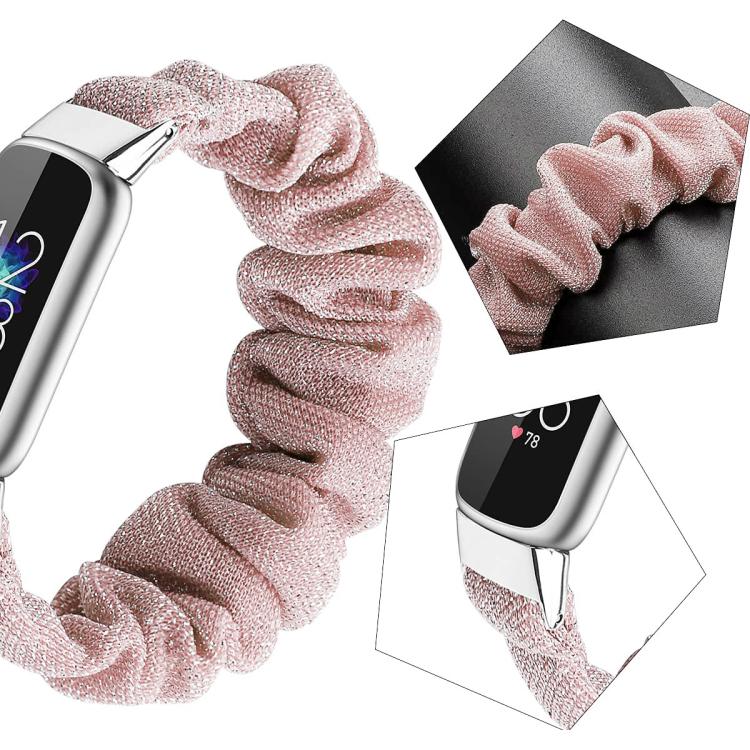 xDfind Polyester Elastic Wreath Watch Band For Fitbit Luxe, Size:L