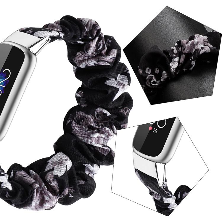 xDfind Polyester Elastic Wreath Watch Band For Fitbit Luxe, Size:L