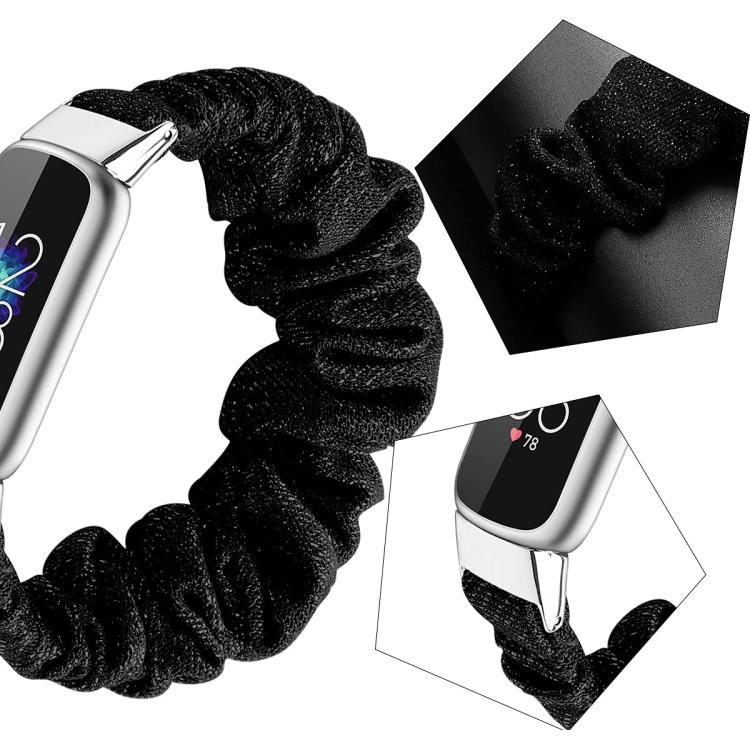 xDfind Polyester Elastic Wreath Watch Band For Fitbit Luxe, Size:L