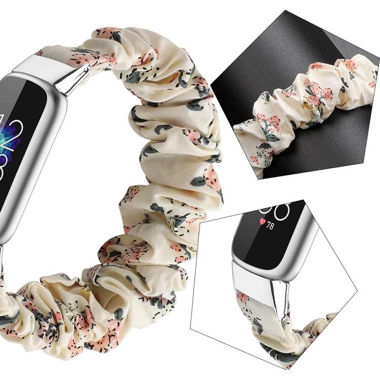 xDfind Polyester Elastic Wreath Watch Band For Fitbit Luxe, Size:L