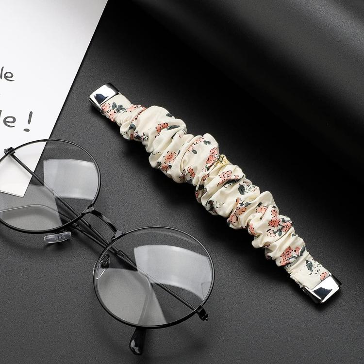 xDfind Polyester Elastic Wreath Watch Band For Fitbit Luxe, Size:L