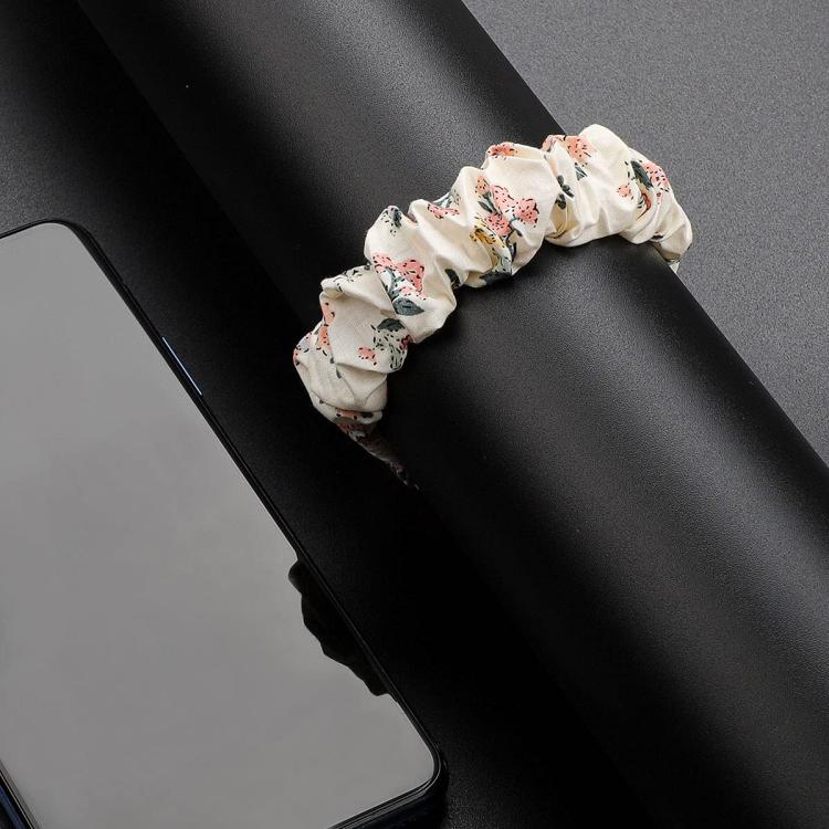 xDfind Polyester Elastic Wreath Watch Band For Fitbit Luxe, Size:L
