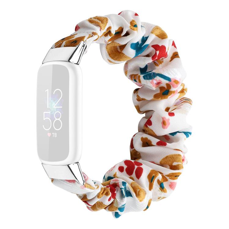 xDfind Polyester Elastic Wreath Watch Band For Fitbit Luxe, Size:L