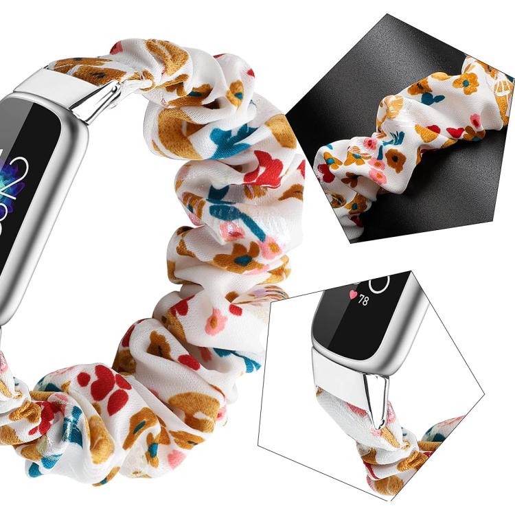 xDfind Polyester Elastic Wreath Watch Band For Fitbit Luxe, Size:L