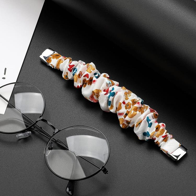 xDfind Polyester Elastic Wreath Watch Band For Fitbit Luxe, Size:L
