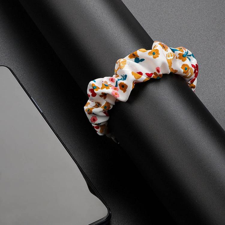 xDfind Polyester Elastic Wreath Watch Band For Fitbit Luxe, Size:L