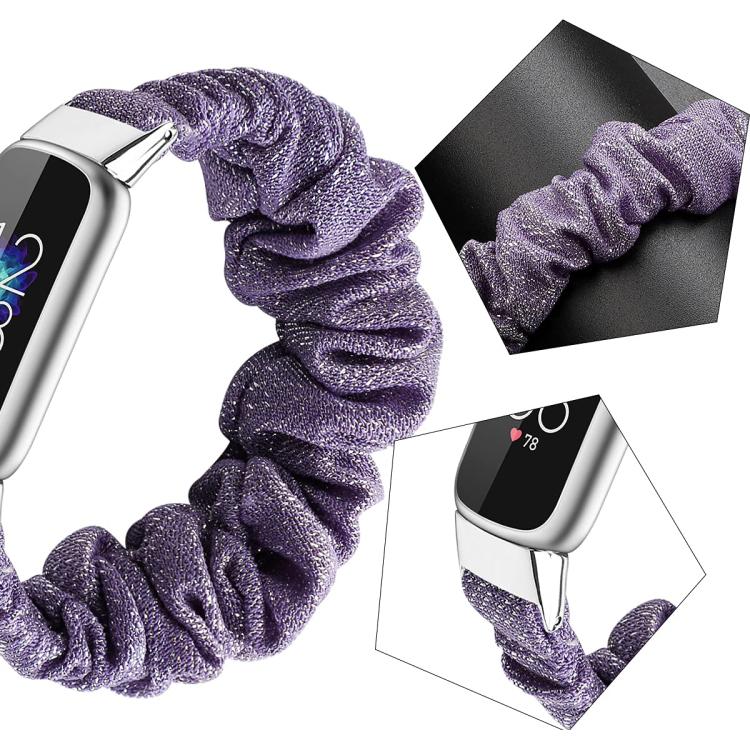 xDfind Polyester Elastic Wreath Watch Band For Fitbit Luxe, Size:L