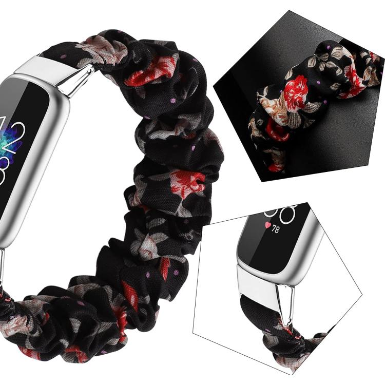 xDfind Polyester Elastic Wreath Watch Band For Fitbit Luxe, Size:L