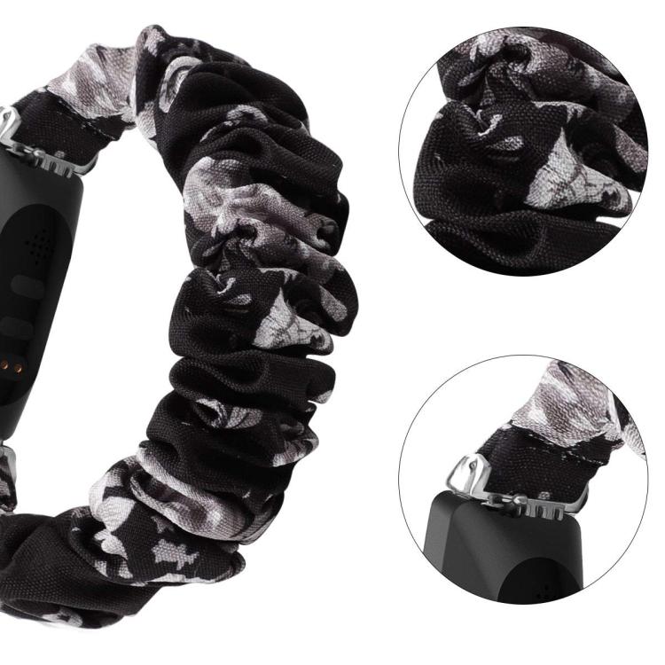 xDfind Polyester Elastic Wreath Watch Band For Fitbit Inspire, Size:S