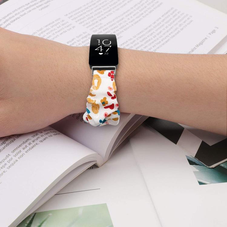 xDfind Polyester Elastic Wreath Watch Band For Fitbit Inspire, Size:S