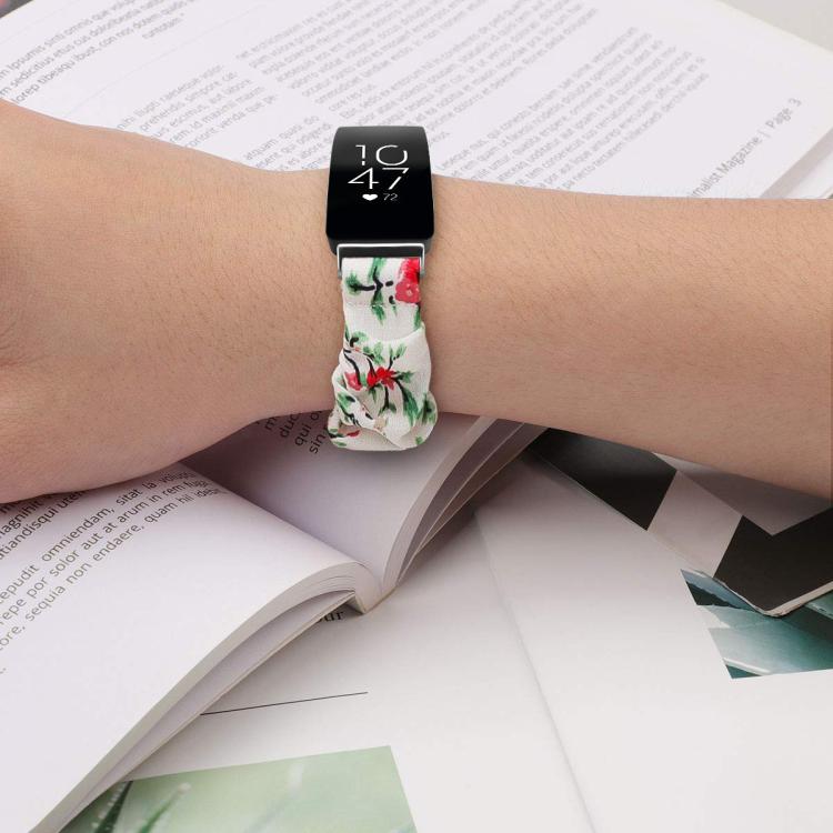 xDfind Polyester Elastic Wreath Watch Band For Fitbit Inspire, Size:L