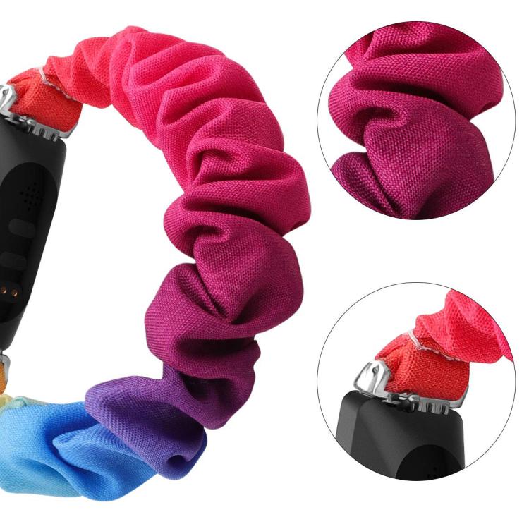 xDfind Polyester Elastic Wreath Watch Band For Fitbit Inspire, Size:L