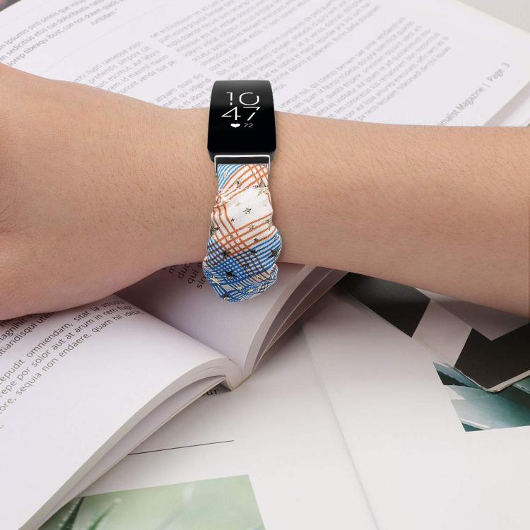 xDfind Polyester Elastic Wreath Watch Band For Fitbit Inspire, Size:L