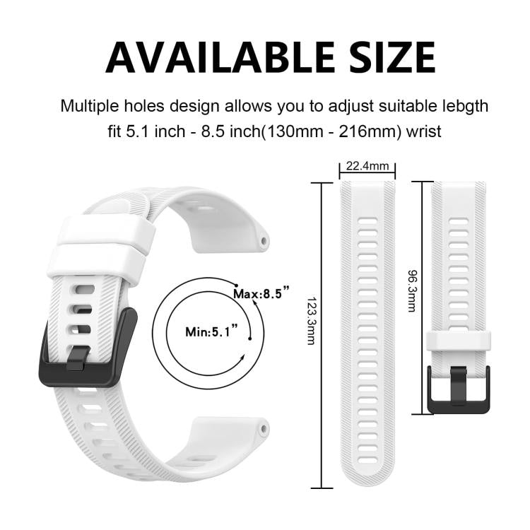 For Garmin Forerunner 955 xDfind Black Buckle Solid Color Silicone Watch Band