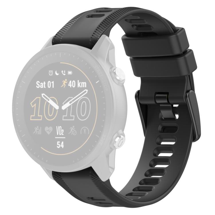 For Garmin Forerunner 955 xDfind Black Buckle Solid Color Silicone Watch Band