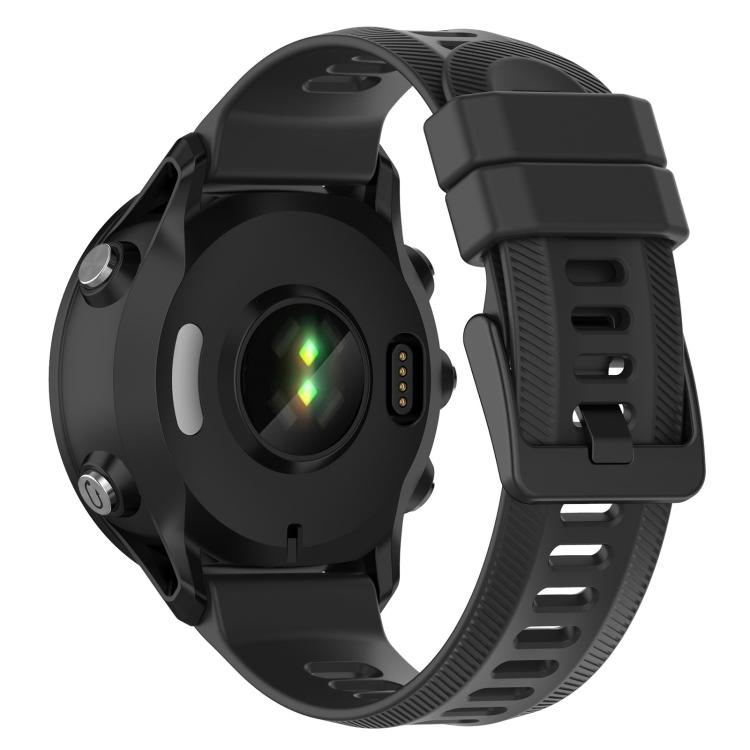 For Garmin Forerunner 955 xDfind Black Buckle Solid Color Silicone Watch Band