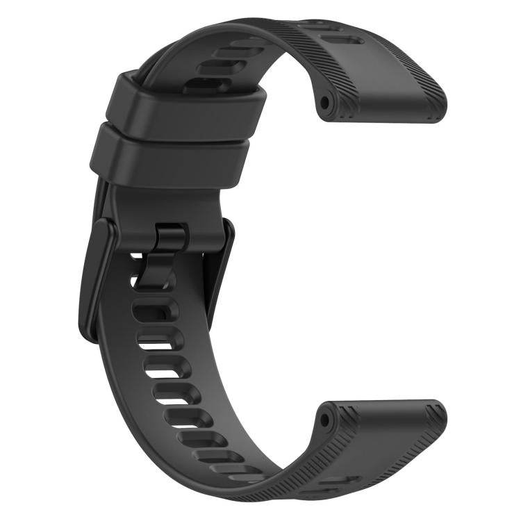 For Garmin Forerunner 955 xDfind Black Buckle Solid Color Silicone Watch Band