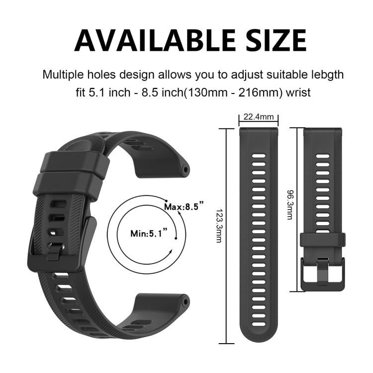 For Garmin Forerunner 955 xDfind Black Buckle Solid Color Silicone Watch Band