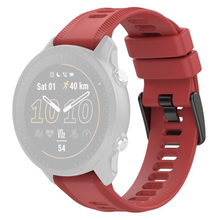 For Garmin Forerunner 955 xDfind Black Buckle Solid Color Silicone Watch Band
