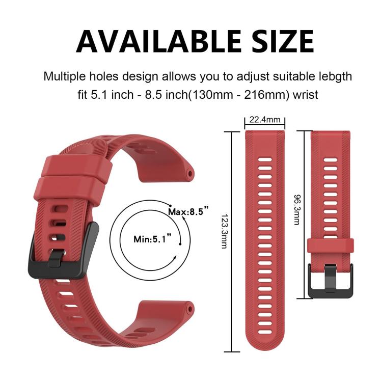 For Garmin Forerunner 955 xDfind Black Buckle Solid Color Silicone Watch Band
