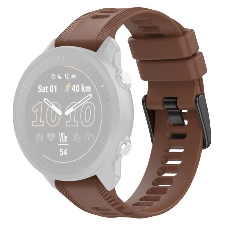 For Garmin Forerunner 955 xDfind Black Buckle Solid Color Silicone Watch Band