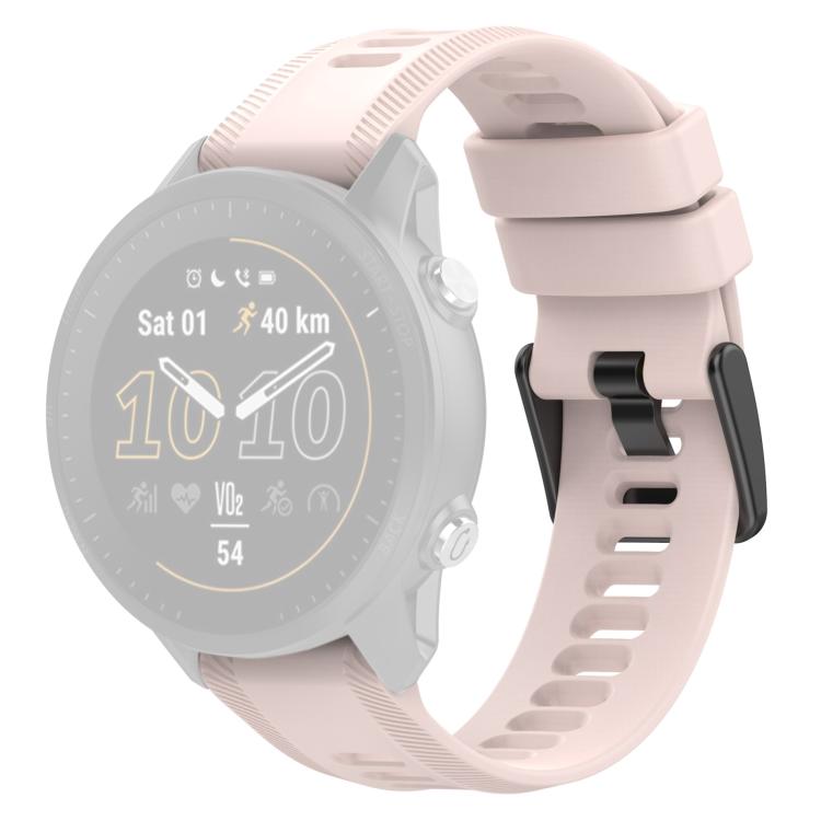 For Garmin Forerunner 955 xDfind Black Buckle Solid Color Silicone Watch Band