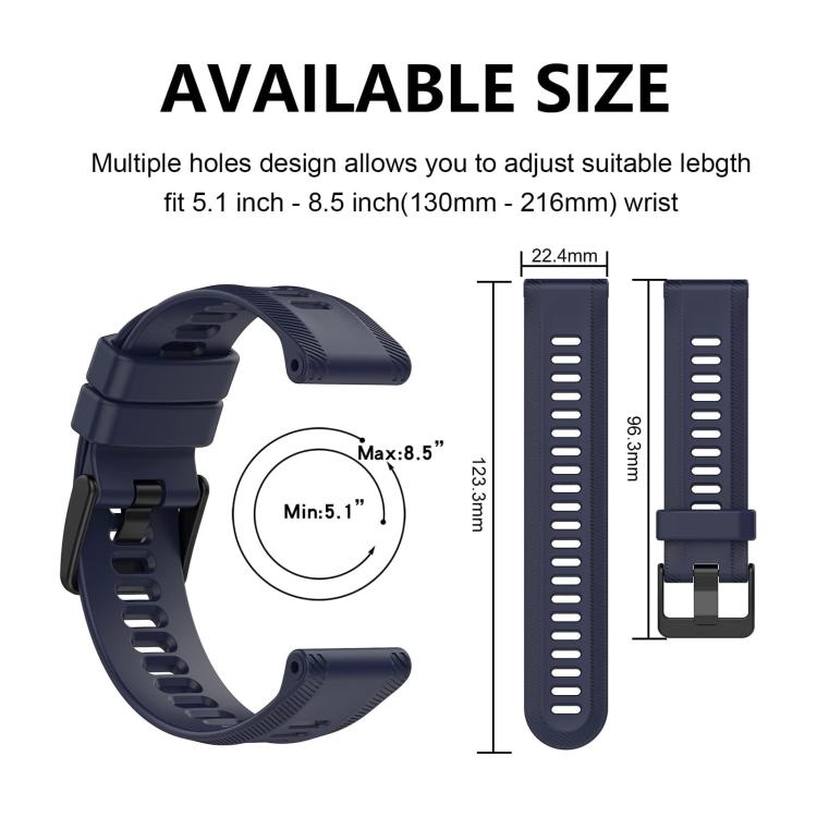 For Garmin Forerunner 955 xDfind Black Buckle Solid Color Silicone Watch Band