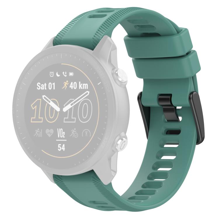 For Garmin Forerunner 955 xDfind Black Buckle Solid Color Silicone Watch Band