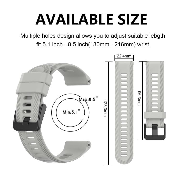 For Garmin Forerunner 955 xDfind Black Buckle Solid Color Silicone Watch Band