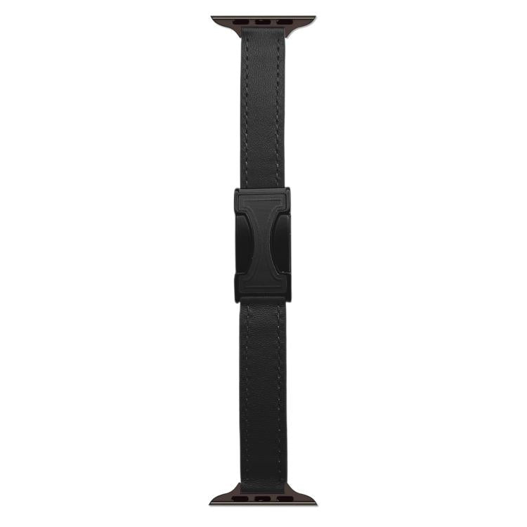 For Apple Watch 42mm / 41mm / 40mm / 38mm Magnetic Buckle 14mm Plain Genuine Leather Watch Band